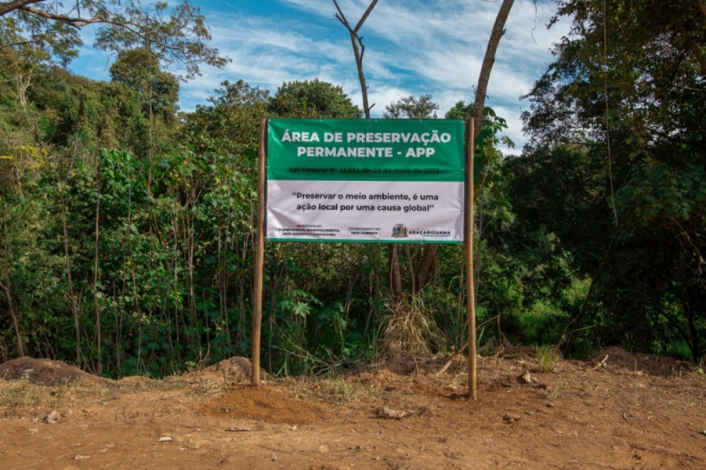 Cidade est&aacute; sinalizando &Aacute;reas de Preserva&ccedil;&atilde;o Permanente - APP