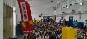 EMEB Mois&eacute;s C&acirc;ndido Vieira recebe projeto Bike Art