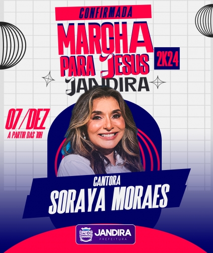 Marcha para Jesus de Jandira 2024 terá show inédito de Soraya Moraes